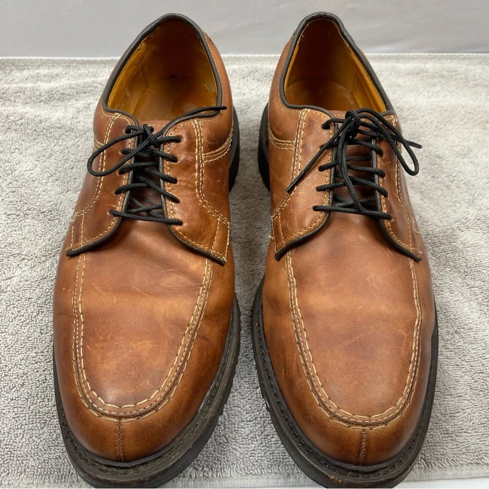 Allen Edmonds Wilbert Men Sz 10 Brown Leather Split Toe Derby Shoes Preppy